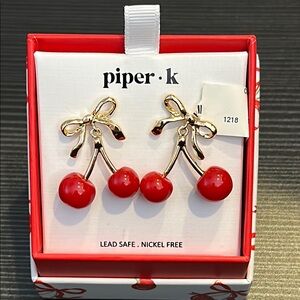 Piper K Red Cherry Earrings